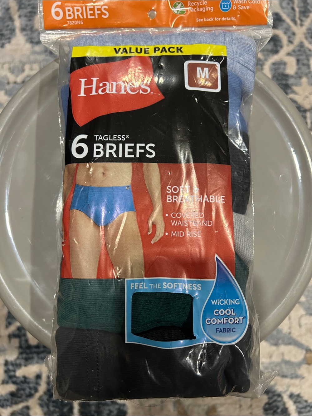Hanes Men’s Briefs Pack - Blue, Black, Graysize medium new in pack- see pics
